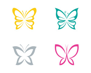Obraz na płótnie Canvas Vector - Butterfly conceptual simple, colorful icon. Logo. Vector illustration