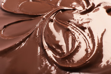 Tasty melted chocolate, closeup