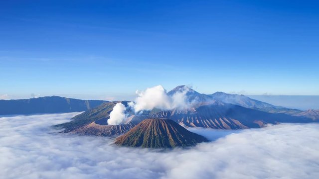 4K Time lapse of Bromo volcano at sunrise, East Java, Indonesia