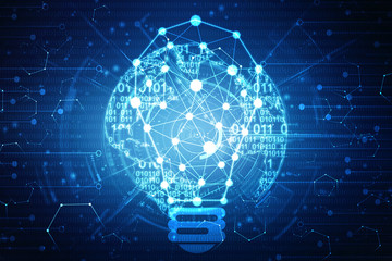 2d rendering led white lightbulb
