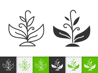 Sprout simple black line vector icon