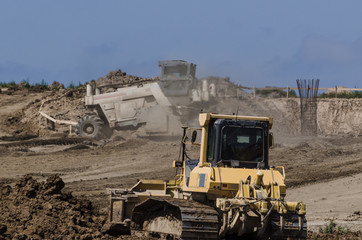 Obraz premium CONSTRUCTION MACHINERY - Vehicles on the construction site