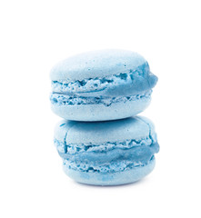 Two macaron cookies isolated