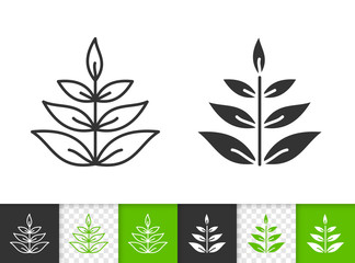 Grass simple black line vector icon