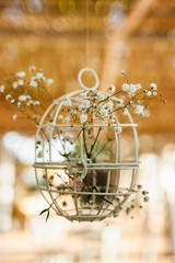 Beautiful wedding decoration, vintage rustic style