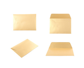 Closed paper envelope isolated