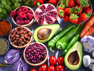 Composition with fresh vegetarian grocery products