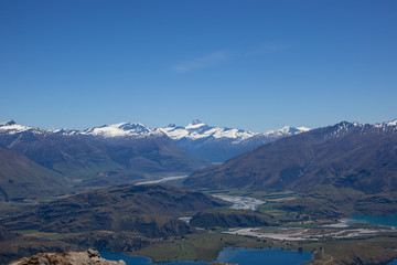 View from Roys Peak hiking trail, Wanaka, New Zealand.