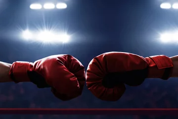 Gordijnen Two boxing gloves © fotokitas