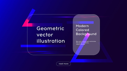 Geometric modern background with triangle shapes with colored gradient. Vector trendy screen design, landing web page template, eps10
