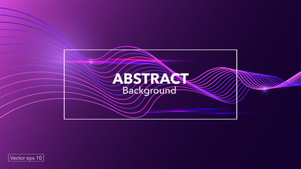 Modern background with abstract wave. Vector trendy screen design with colored gradient, cosmic web landing page template, eps10
