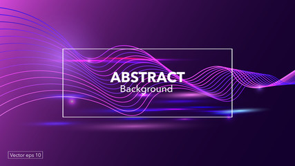 Modern background with abstract wave. Vector trendy screen design with colored gradient, cosmic web page template, eps10