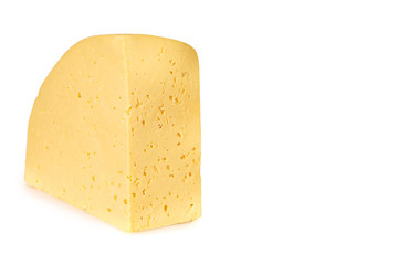 piece of cheese isolated on a white background, copy space template