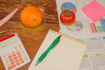 The idea of healthy diet, dietary breakfast. Losing weight with the help