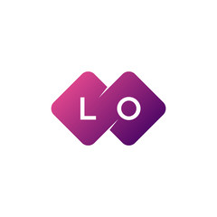 two letter lo diamond rounded logo