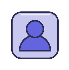 Man avatar, profile icon. Line colored flat vector illustration. Isolated on white background.