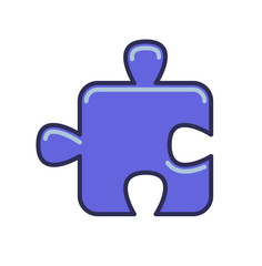 Obraz premium Puzzle piece icon. Line colored flat vector illustration. Isolated on white background.