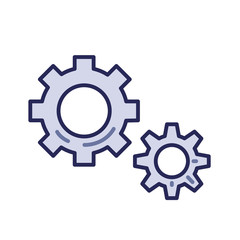 Cogwheels, settings icon. Line colored flat vector illustration. Isolated on white background.