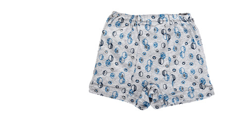 Kid cotton underpants isolated on white background. copy space template