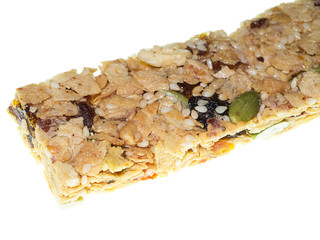 grains and fruits cereal bar.