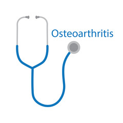 Osteoarthritis word and stethoscope icon- vector illustration