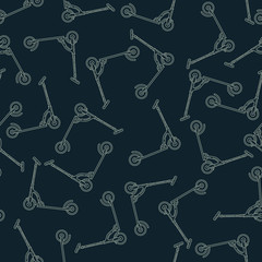 Vector seamless pattern with scooter. Perfect for site backdrop, screen background, surface design and other endless fill.