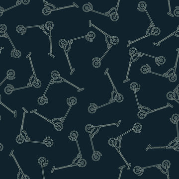 Vector seamless pattern with scooter. Perfect for site backdrop, screen background, surface design and other endless fill.