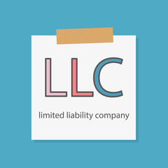 LLC (Limited Liability Company) written in a notebook paper- vector illustration