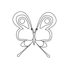 Fototapeta na wymiar Butterfly coloring pages