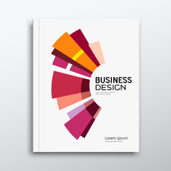 Cover Business book annual report abstract colorful building design on white background, vector illustration