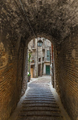 Perugia, Italy - Perugia is one of the most interesting cities in Umbria. Here in particular a view of the medieval Old Town and its narrow alleys