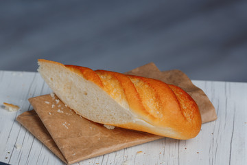 Bread loaf on a board