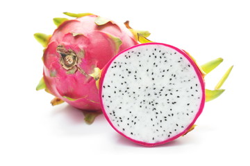 Dragon fruit on white background.
