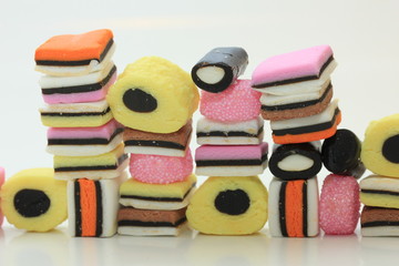 Stacked liquorice allsorts