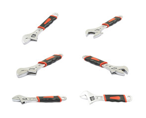 Adjustable wrench tool isolated