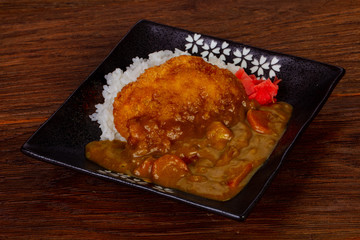 Japanese Tonkatsu pork with curry sauce