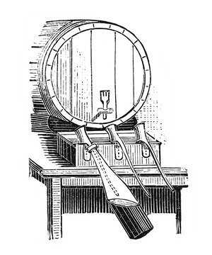 Abf&uuml;llapparat.aus: Marie Adenfeller, Friedrich Werner: Illustriertes Koch- und Haushaltungsbuch, Friedrichshagen 1899/1900, S. 7, Fig. 8.