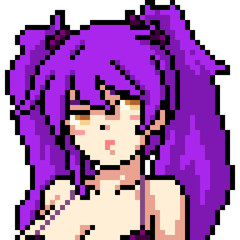 Obraz premium vector pixel art anime girl