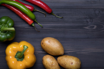 Topview fresh vegetable