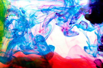 Fototapeta na wymiar inks in water, color abstraction