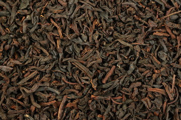 Surface covered with tea leaves