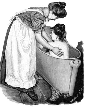 Halbbad.aus: Anna Fischer D&uuml;ckelmann: Die Frau als Haus&auml;rztin, Stuttgart, .1907, S. 491, Fig. 275.