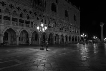 Magic of Venice by Night. Black and white