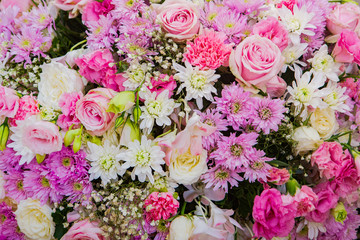 Beautiful flowers background for wedding scene Decoration