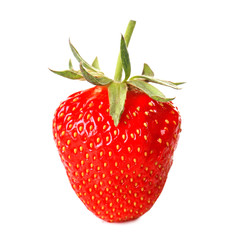 Ripe red strawberry on white background