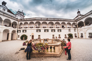 Obraz premium Herberstein palace in Europe. Architecture at Schloss Herberstein Austria