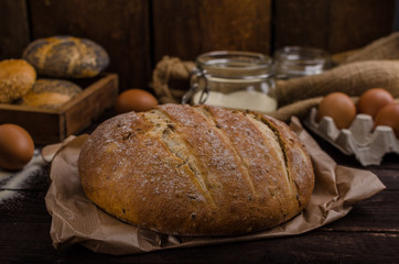 Homemade bread, product photo
