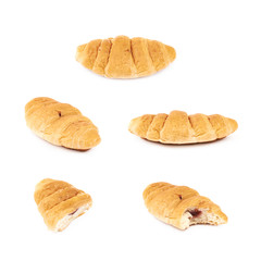 Croissant pastry bun isolated