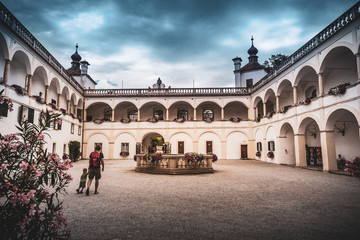 Fototapeta na wymiar Herberstein palace in Europe. Architecture at Schloss Herberstein Austria