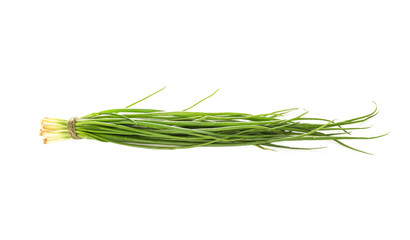 Bunch of fresh green onion on white background